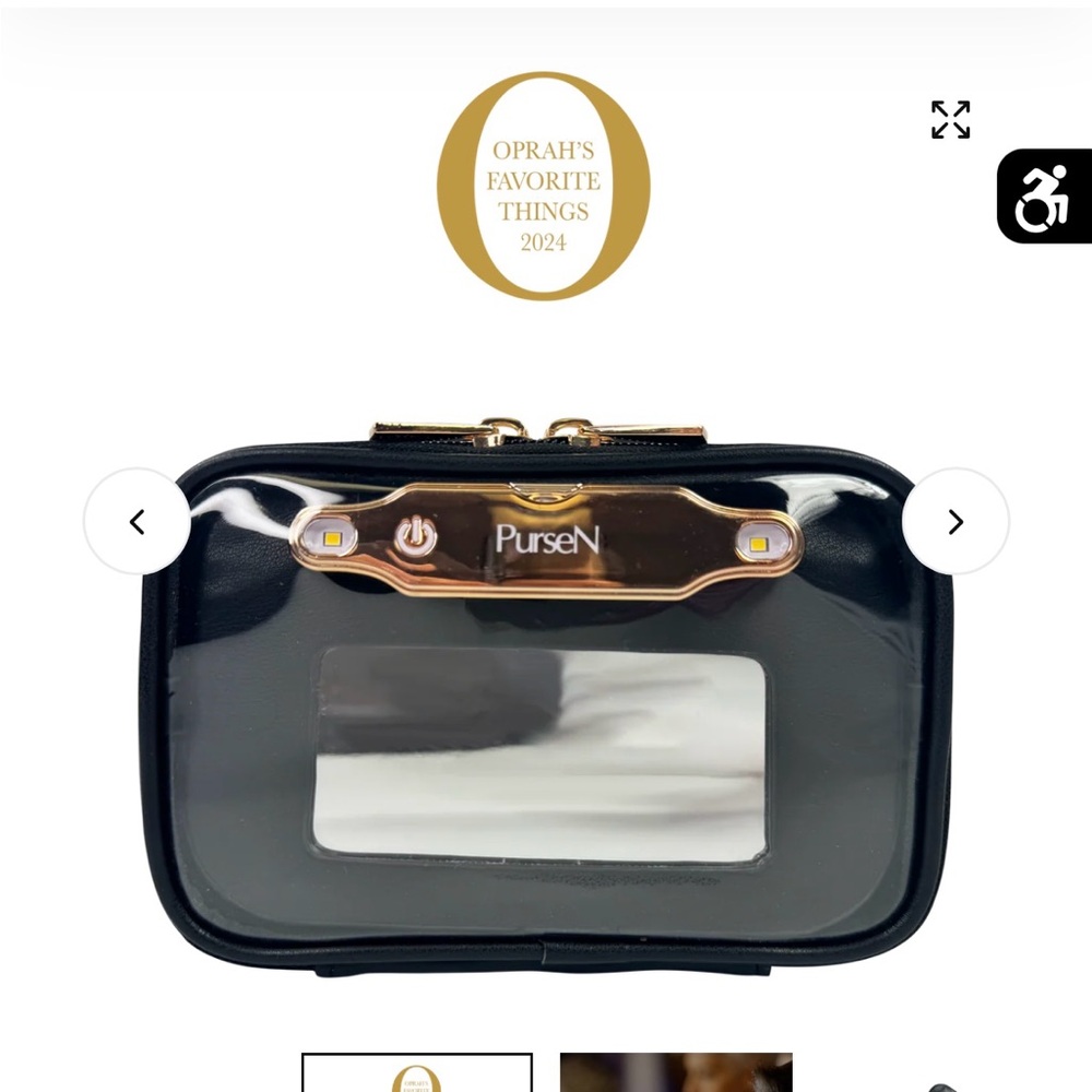 PurseN Litt Mini lighted mirror case Black NWT